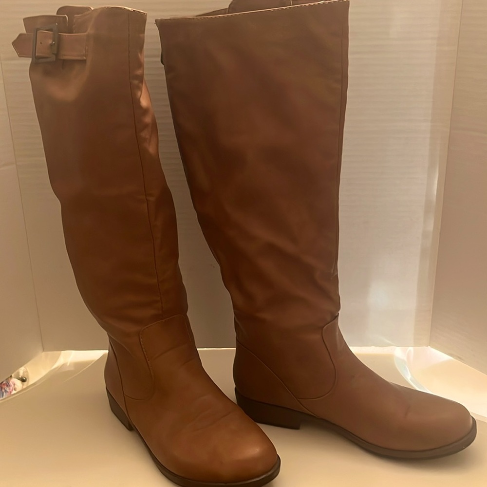 Boots 16.5 Inches Buckles Zipper Man Made Material